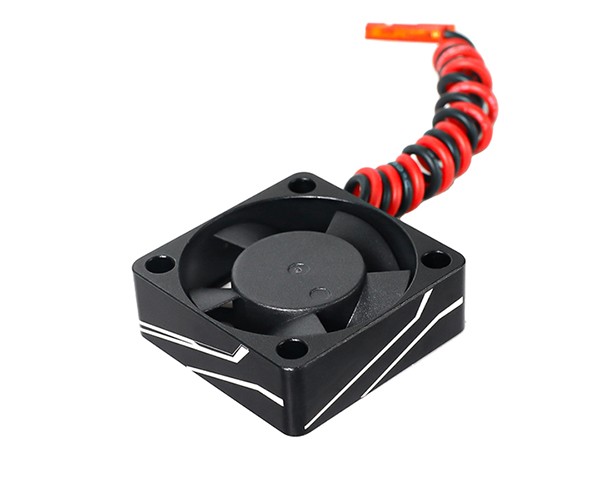 Aluminium One-piece Cooling Fan - Line Pattern 30 X 30mm 4.8v-8.4 84000rpm Black