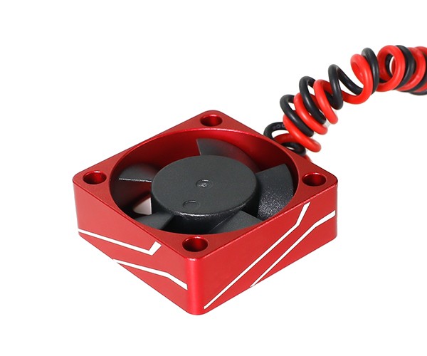 Aluminium One-piece Cooling Fan - Line Pattern 30 X 30mm 4.8v-8.4 84000rpm Red