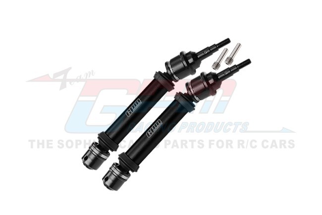 Gpm FR102F Steel Joint 6061 Alloy Front Driveshaft Assembly With 6mm Axle 9051 For 1/10 Traxxas Raptor R Stampede Rustler Black