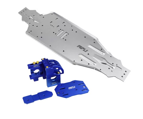 Aluminum 7075 Main Chassis With Reserve 49 Series Motor Mount 9589 9522 9624 For 1/8 Traxxas Sledge Monster 