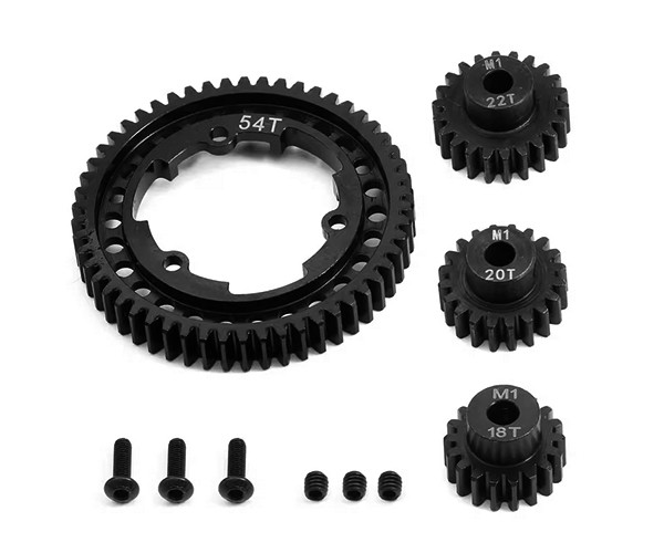 Steel M1 Spur Gear 46t / 50t / 52t / 54t W. 18 / 20 / 22t Pinion For Traxxas 1/5 X-maxx 6s 8s 1/6 Xrt 1/10 Maxx Revo 2.0 1/7 Xo-1 Car 54t / 18 20 22t