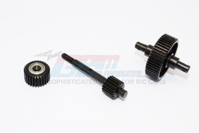 Steel #45 Center Drive Gears With  Bearings (5x10x4mm-2pcs) Axial Scx10 Black