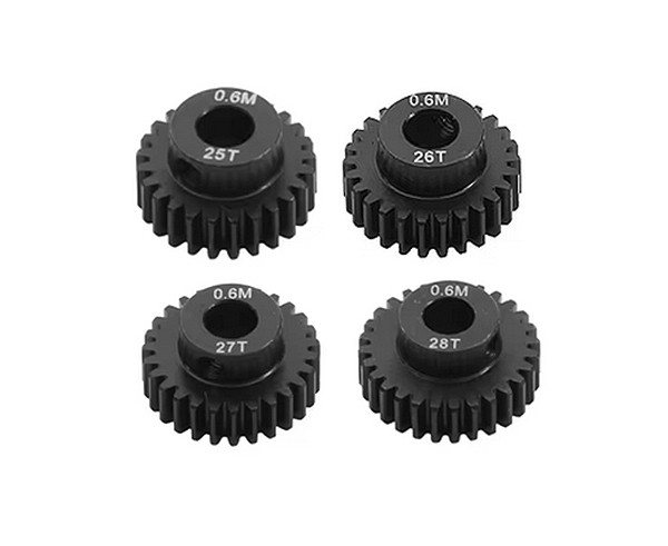 Hard Steel M0.6 5mm Bore Motor Pinion Gear Set 17t - 28t  For 1/10 1/12 Rc Car 25t - 28t