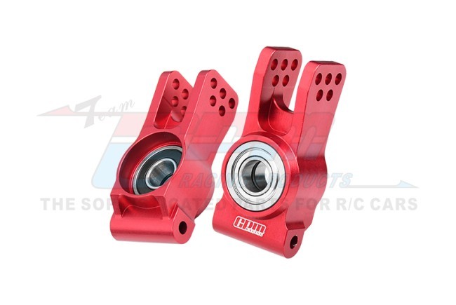 Gpm LUX022 7075 Alloy Rear Hubs Larger Inner Bearings Los254076 For Losi 1/6 8ight-x / 1/8 8ight-xe Xte Buggy Red