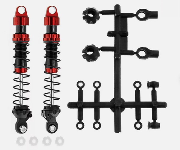 Aluminum Oil Damper Set - 80mm For 1/10 Axial Scx-10 Traxxas Trx-4 Trx-6 Crawler Red