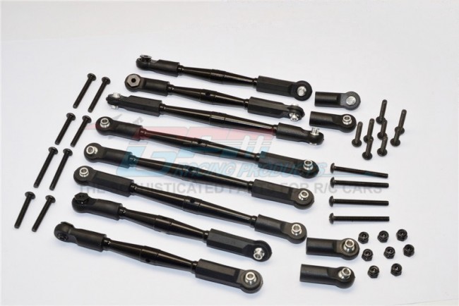 Gpm GM1605 Aluminium 5mm Anti-thread Tie Rod  (for Setting 300mm-323mm Wheelbase) 1/10 Gmade R1 Rock Buggy Black