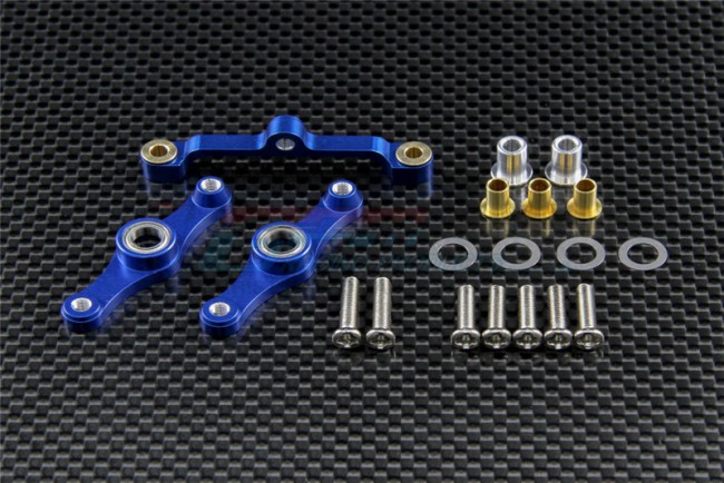 Alloy Steering Assembly With Bearings Tamiya Tt-01 Blue