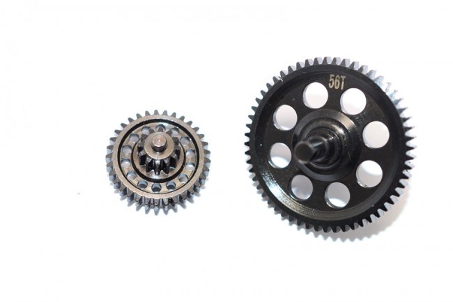 Gpm SKXS56T1233T Steel #45 Spur Gear 56t & Double Speed Reduction Gears Tiger Kaiser Xs Black