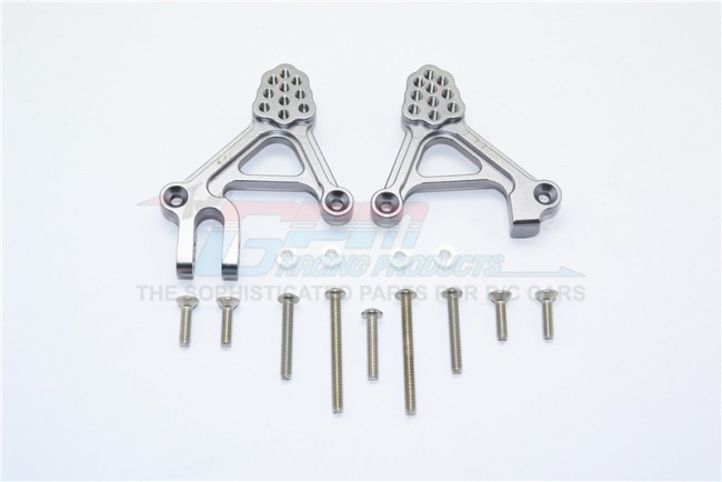 Aluminum Adjustable Front Damper Mount 1/10 Trx4 Defender Trail Crawler Gun Silver