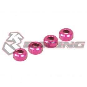 3racing SAK-X28B 7075 Aluminum Oil Shock Bottom Cap (4pcs) For Sakura Xi Pink
