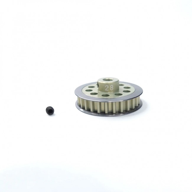 3racing 3RAC-3PY/28 Aluminum Center Pulley Gear T28 Silver