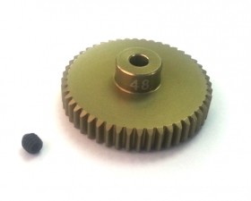 3racing 3RAC-PG4848 48 Pitch Pinion Gear 48t (7075 W/ Hard Coating) Black