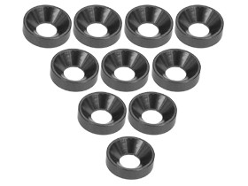 Aluminium M3 Countersink Washer (10 Pcs) - Black