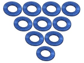 Aluminium M3 Flat Washer 0.5mm (10 Pcs) Blue