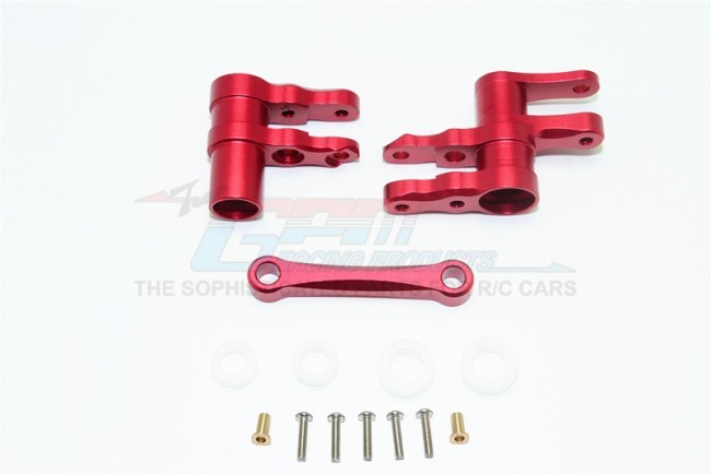 Gpm GT048 Aluminum Steering Assembly Traxxas 1/10 4wd Ford Gt4-tec 2.0 / 4-tec 3.0 93054-4 Red