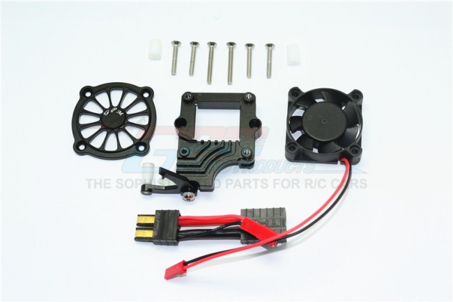 Gpm TRX4051FAN Aluminum Motor Cooling Fan With Easy Switch 1/10 Electric 4wd Trx4 Defender Trail Crawler Black
