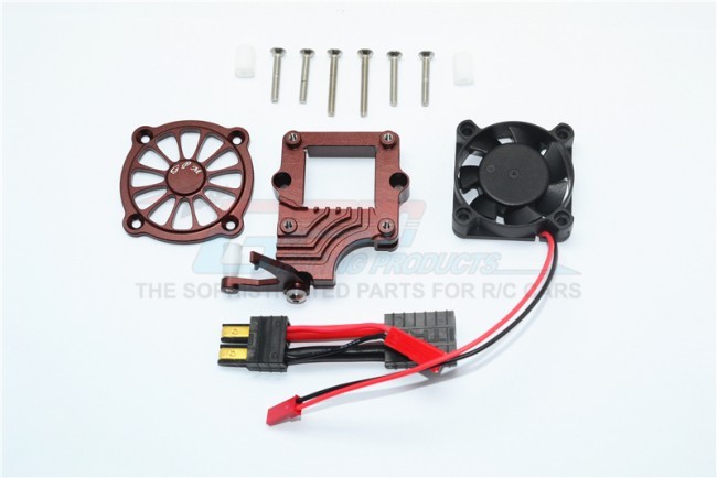 Gpm TRX4051FAN Aluminum Motor Cooling Fan With Easy Switch 1/10 Electric 4wd Trx4 Defender Trail Crawler Brown