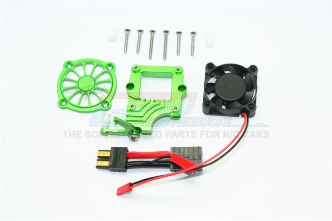 Gpm TRX4051FAN Aluminum Motor Cooling Fan With Easy Switch 1/10 Electric 4wd Trx4 Defender Trail Crawler Green