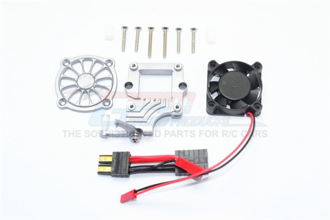 Gpm TRX4051FAN Aluminum Motor Cooling Fan With Easy Switch 1/10 Electric 4wd Trx4 Defender Trail Crawler Gun Silver