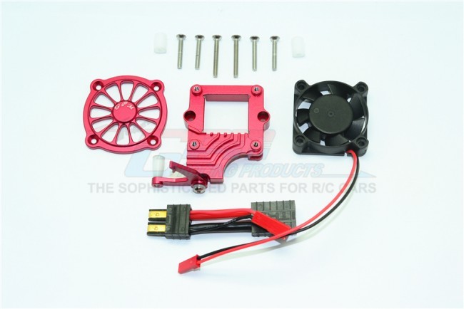 Gpm TRX4051FAN Aluminum Motor Cooling Fan With Easy Switch 1/10 Electric 4wd Trx4 Defender Trail Crawler Red