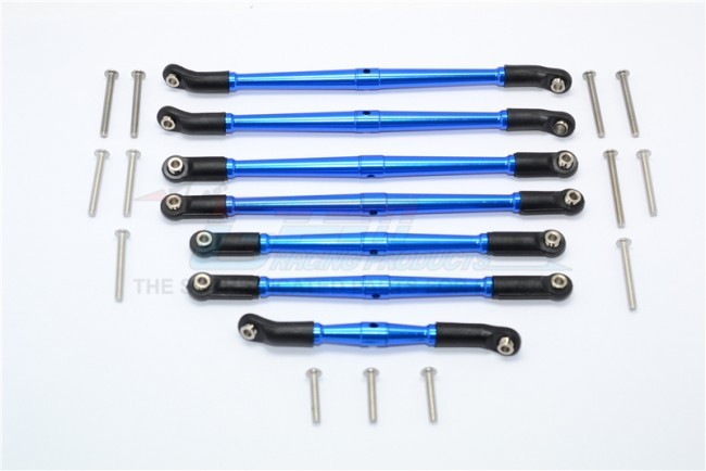 Aluminium Adjustable Upper & Lower Suspension Links 1/10 Trx4 Defender Trail Crawler Blue