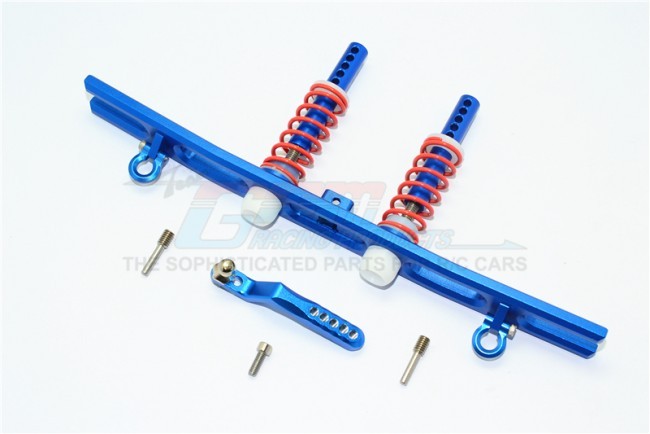 Aluminium Rear Bumper Absorber D-rings Tow Hook 1/10 Electric 4wd Trx4 Defender Trail Crawler Blue