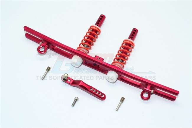 Aluminium Rear Bumper Absorber D-rings Tow Hook 1/10 Electric 4wd Trx4 Defender Trail Crawler Red