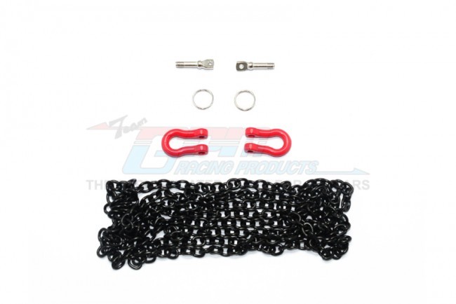 Metal Towing Rings W/chain For Crawlers Black