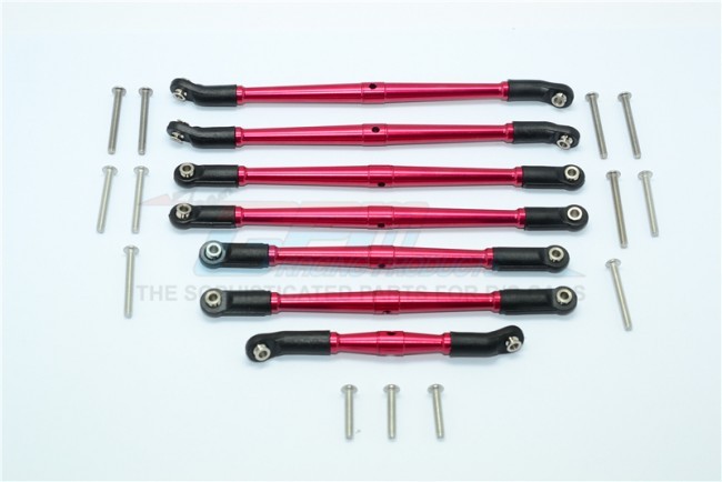 Aluminium Adjustable Upper & Lower Suspension Links 1/10 Trx4 Defender Trail Crawler Red