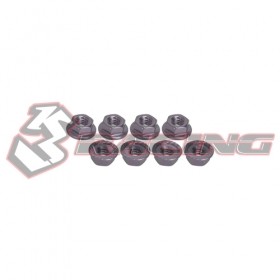 3racing 3rac-ns40 4mm Aluminum Locknut Serrated (8pcs) Titanium