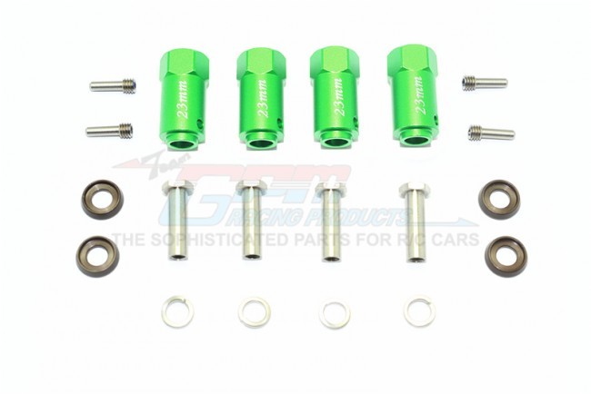 Gpm TRX4010/23MM Aluminum Hex Adapters 23mm Thick 1/10 Electric 4wd Trx4 Defender Trail Crawler Green