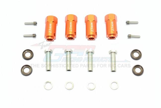 Gpm TRX4010/23MM Aluminum Hex Adapters 23mm Thick 1/10 Electric 4wd Trx4 Defender Trail Crawler Orange