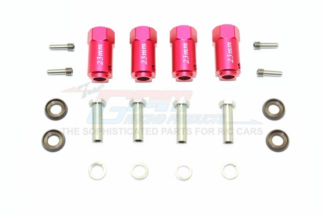 Gpm TRX4010/23MM Aluminum Hex Adapters 23mm Thick 1/10 Electric 4wd Trx4 Defender Trail Crawler Red