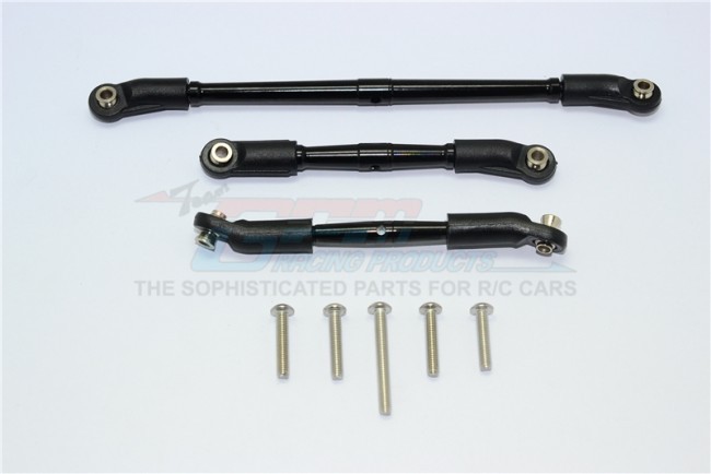 Gpm TRX4161 Aluminium Front Adjustable Steering Link & Suspension Link 1/10 Electric 4wd Trx4 Defender Trail Crawler Black