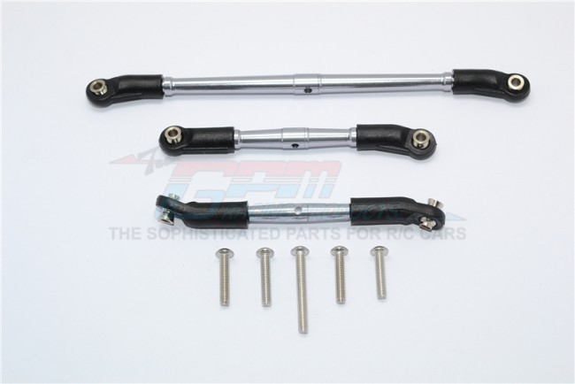 Gpm TRX4161 Aluminium Front Adjustable Steering Link & Suspension Link 1/10 Electric 4wd Trx4 Defender Trail Crawler Gun Silver
