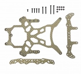 3racing M4wd-17 Carbon Super Xx Chassis Set Tamiya Mini 4wd Silver