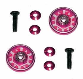 13mm Aluminum Ball -race Rollers ( Ringless ) Tamiya Mini 4wd Pink
