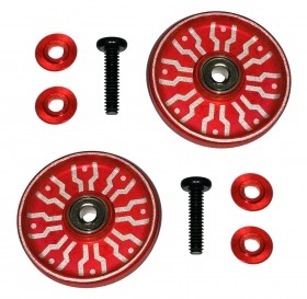 17mm Aluminum Ball -race Rollers ( Ringless ) Tamiya Mini 4wd Red