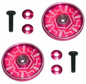 19mm Aluminum Ball -race Rollers ( Ringless ) Tamiya Mini 4wd Pink