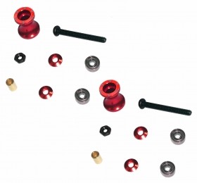 Double Aluminum Rollers ( 8-9mm ) Tamiya Mini 4wd Red