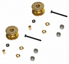 Double Aluminum Rollers ( 16-17mm ) Tamiya Mini 4wd Gold