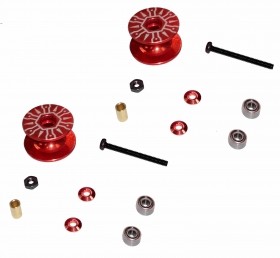 Double Aluminum Rollers ( 16-17mm ) Tamiya Mini 4wd Red
