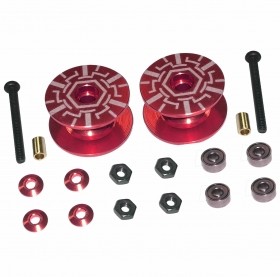 Double Aluminum Rollers ( 18-19mm ) Tamiya Mini 4wd Red