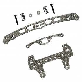 3racing M4wd-50 Carbon Wide Front Swing Roller Plate Tamiya Mini 4wd Silver