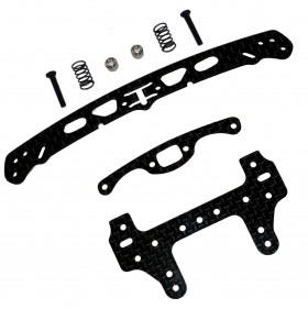 3racing M4wd-50 Carbon Wide Front Swing Roller Plate Tamiya Mini 4wd Black