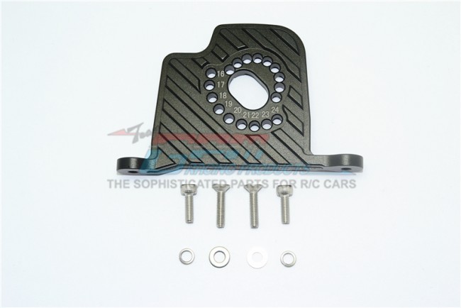 Gpm SB018 Aluminum Motor Mount Plate With Heat Sink Fins Team Losi 1/6 Super Baja Rey 4x4 Black