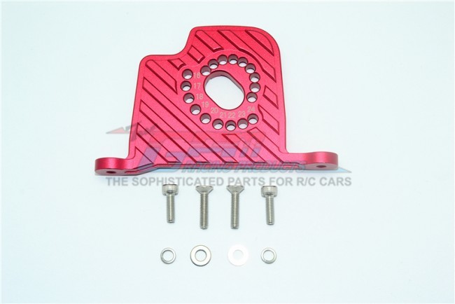 Gpm SB018 Aluminum Motor Mount Plate With Heat Sink Fins Team Losi 1/6 Super Baja Rey 4x4 Red