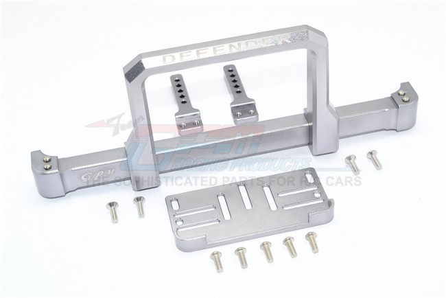 Gpm TRX4330FB Aluminium Front Bumper W.winch Plate 1/10 Electric 4wd Trx4 Defender Trail Crawler Gun Silver