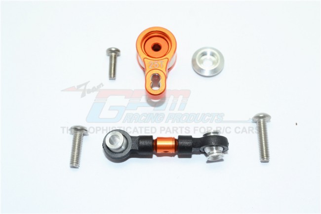 Gpm GT16025TM Aluminum Servo Saver With Aluminum Steering Link Traxxas 1/10 4wd Ford Gt4-tec 2.0 / 4-tec 3.0 93054-4 Orange