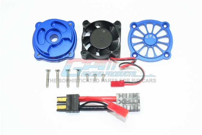 Gpm UDR018FAN Aluminum Motor Heatsink With Cooling Fan1/7 Unlimited Desert Racer Pro-scale 4x4-85076-4 Blue